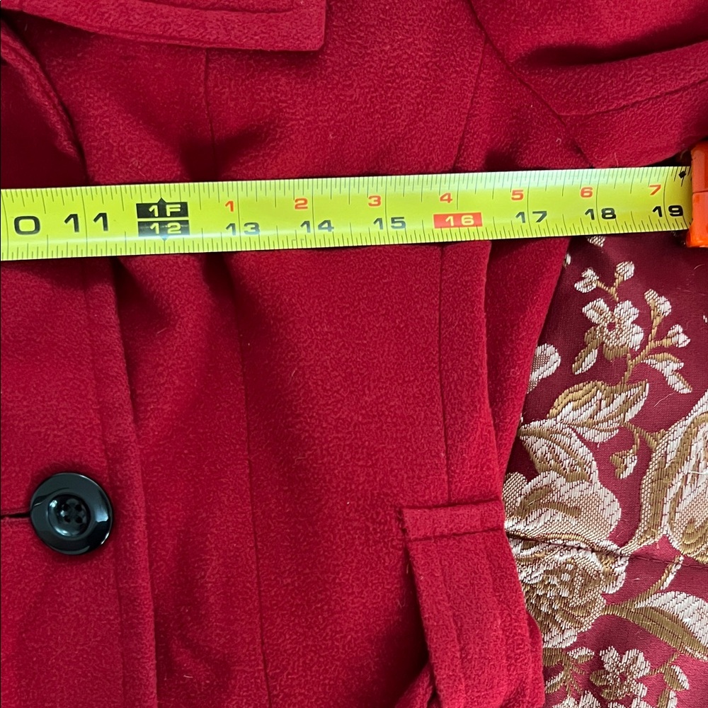 Kenneth Cole Reaction Vibrant Red Trench Coat - Picture 7 of 7